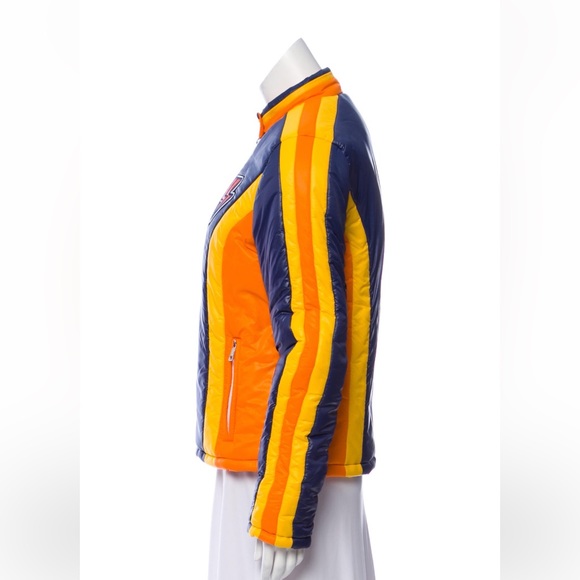 Mother “The High Flyer”puffer jacket. Blue/orange/yellow with zip & ribbed cuffs - Picture 3 of 4